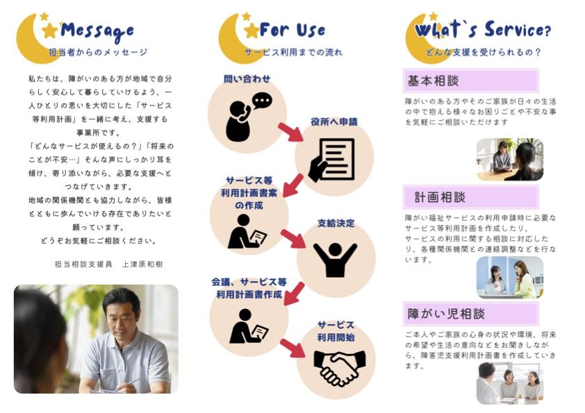 ファステラムーンのご案内(メッセージ、サービス利用までの流れ、サービス内容)